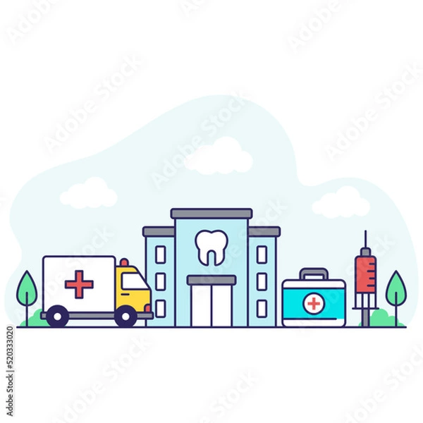 Fototapeta Premium download illustration of dental hospital