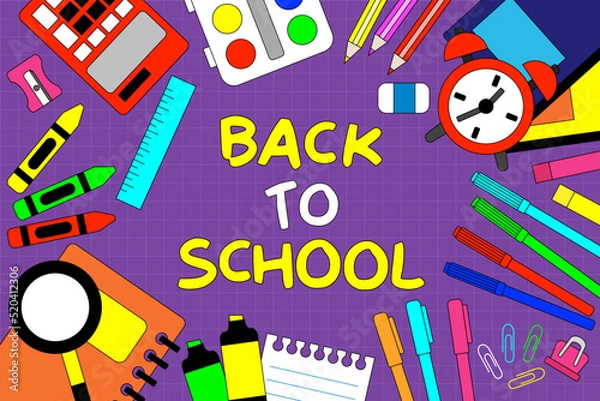 Fototapeta Hand drawn back to school background.