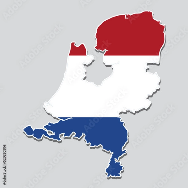 Obraz Flag of Netherlands in the shape of the country's map