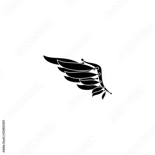 Fototapeta Bird wings vector icon. Angel wings vector icon.