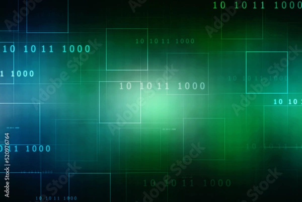 Fototapeta Binary Code Background, Digital Abstract technology background, flowing number one and zero text in binary code format in technology background. Internet Big data Concept