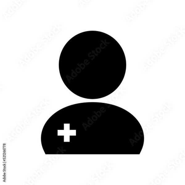 Fototapeta Silhouette icon of a doctor. Physician. Vector.