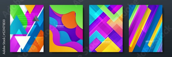 Fototapeta Colourful abstract background for poster, cover, brochure, presentation, annual report. Colorful geometric background, vector illustration. Modern wallpaper design for social media, idol poster.