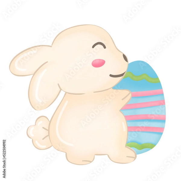 Fototapeta Cute Easter Bunny watercolor