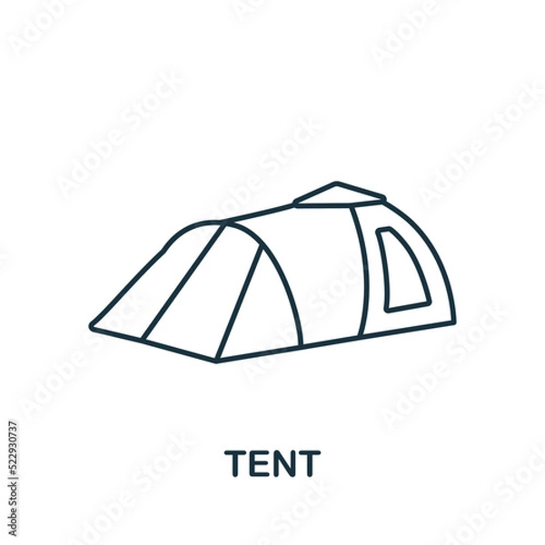 Fototapeta Tent icon. Monochrome simple Fishing icon for templates, web design and infographics