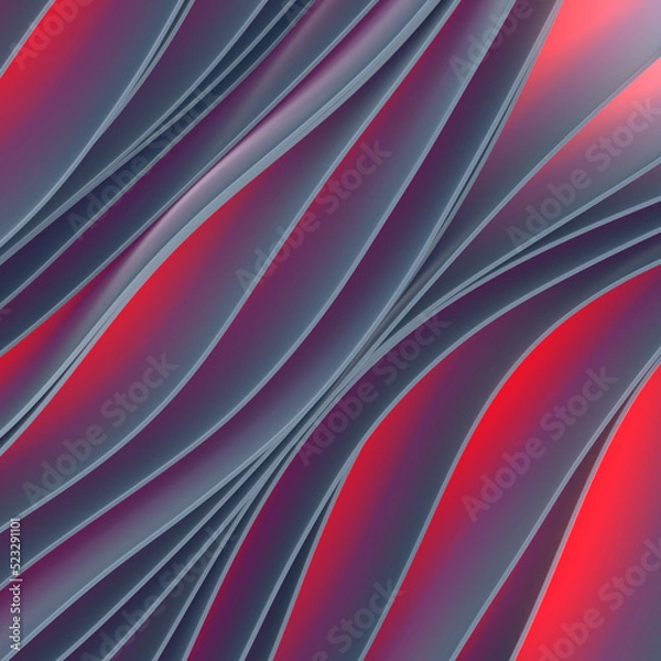 Fototapeta Abstract wavy background with trendy colorful gradient. Modern digital illustration 3d rendering