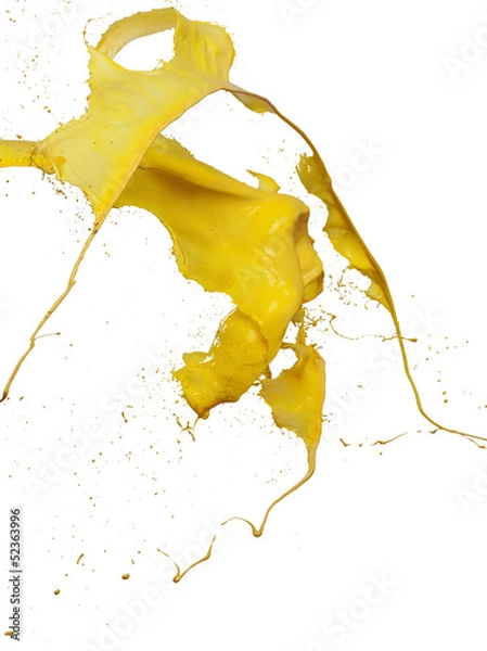 Fototapeta splashes of yellow paint isolated on white background