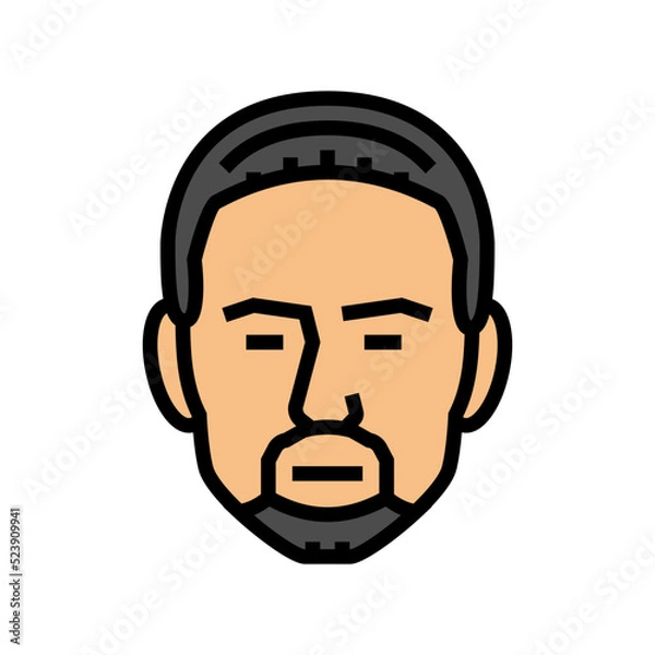 Fototapeta circle beard hair style color icon vector illustration