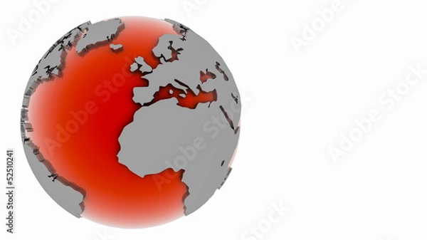 Fototapeta Orange globe 3d on white