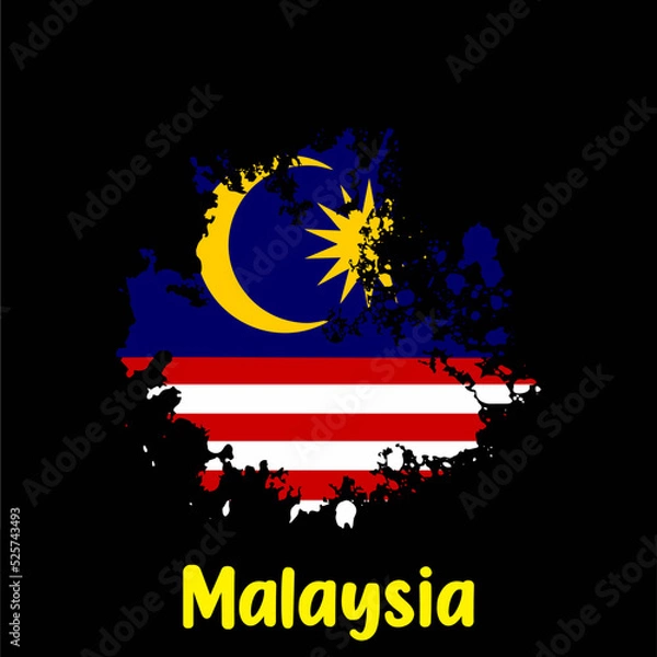 Fototapeta Malaysian flag, attractive and simple paint model