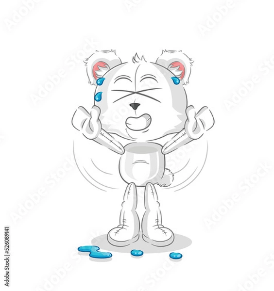 Fototapeta polar bear stretching character. cartoon mascot vector