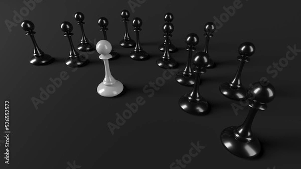 Fototapeta Winning chess pawn concept. Beat Competitors. Think different concept