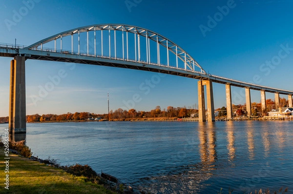 Fototapeta Chesapeake City Bridge at Sunset, Maryland USA, Chesapeake City, Maryland