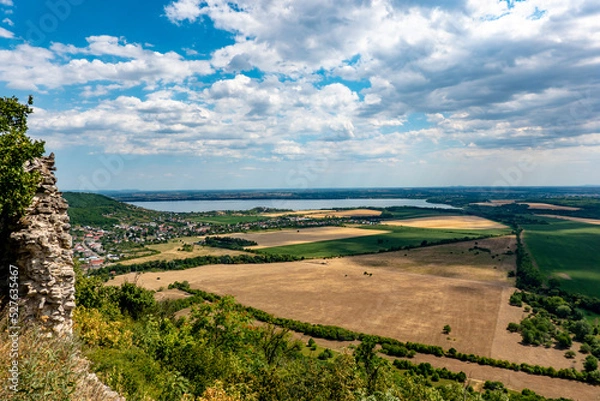 Obraz View from Vinne Castle on the surrounding environment in the background of Zemplinska Sirava in Slovakia