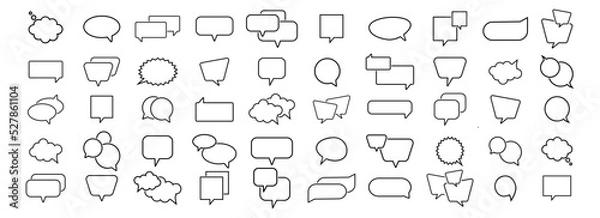 Fototapeta Speech Bubbles icon set.Simple bubble chat icons.Talk bubbles.Empty speech clouds chat collection.Message box communication.Speech balloon.