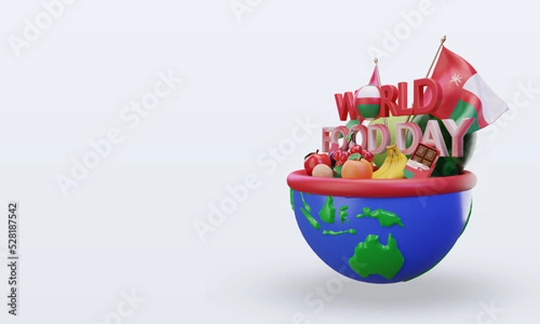 Fototapeta 3d World Food Day Oman rendering right view