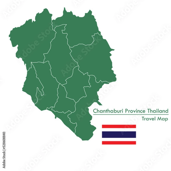 Fototapeta green map Chanthaburi Province is one of the provinces of Thailand