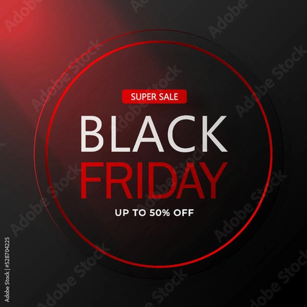 Fototapeta Black Friday Sale. Banner, poster, logo on dark background