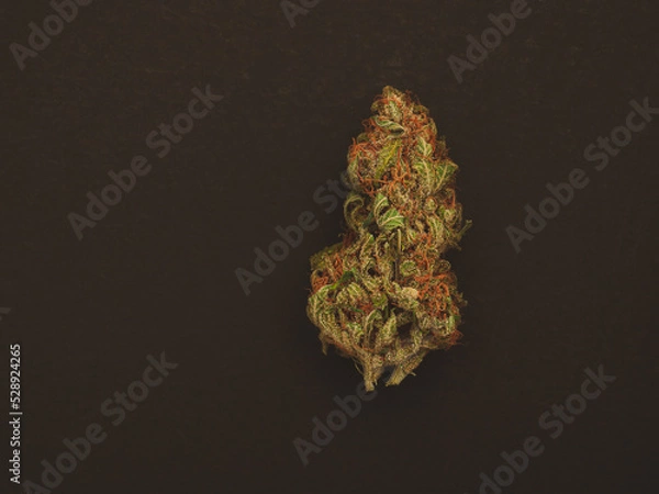 Fototapeta Dry cannabis buds flower on vintage background