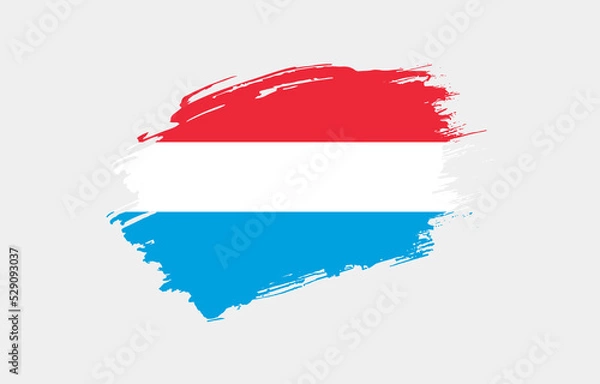 Fototapeta Creative hand drawn grunge brushed flag of Luxembourg with solid background