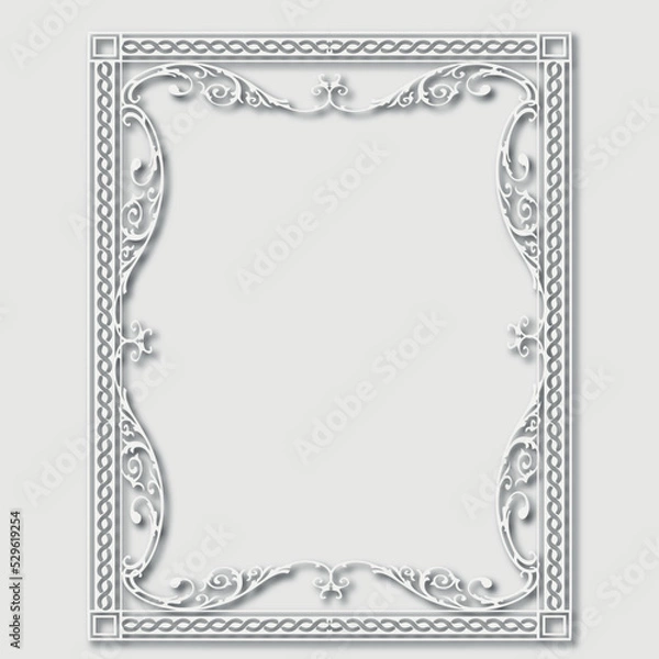 Fototapeta Frame, in the style of an ornament, Vector illustration eps 10, Art.