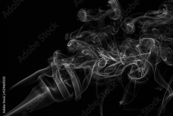 Obraz Smoke steam set on black color background