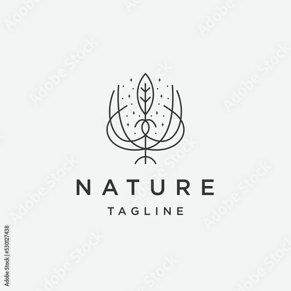 Obraz Nature line logo design template flat vector