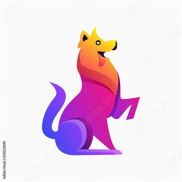 Fototapeta dog colorful logo design