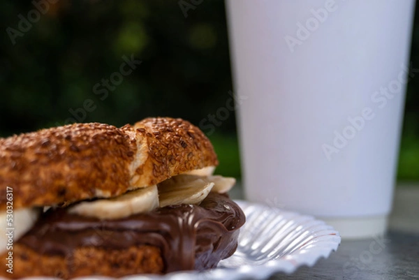 Fototapeta quick snacks for breakfast, selective focus