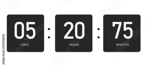 Fototapeta Countdown flip clock counter digital banner for business website. vector illustration. EPS 10.