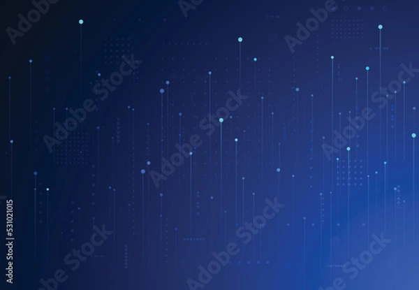 Obraz Big data visualization. Abstract technology innovation communication concept digital blue design background. Vector illustration