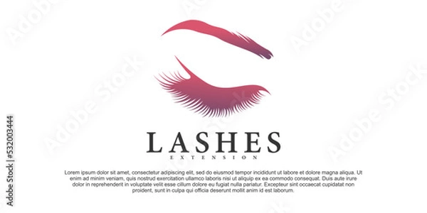 Fototapeta Modern eyelash beauty logo design collection Premium Vektor