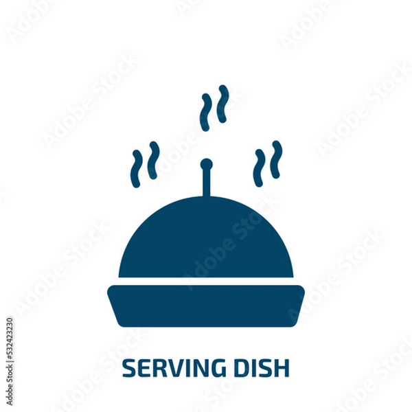 Fototapeta serving dish icon from food collection. Filled serving dish, cafe, dish glyph icons isolated on white background. Black vector serving dish sign, symbol for web design and mobile apps