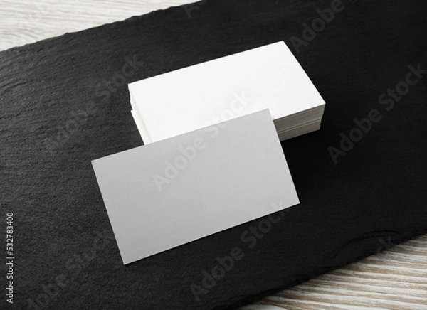 Obraz Blank white business cards. Mockup for branding identity. Blank template for design presentations and portfolios.