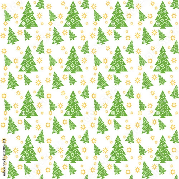 Fototapeta Christmas tree wallpaper background seamless pattern. paper fabric wrapping seamless Xmas.