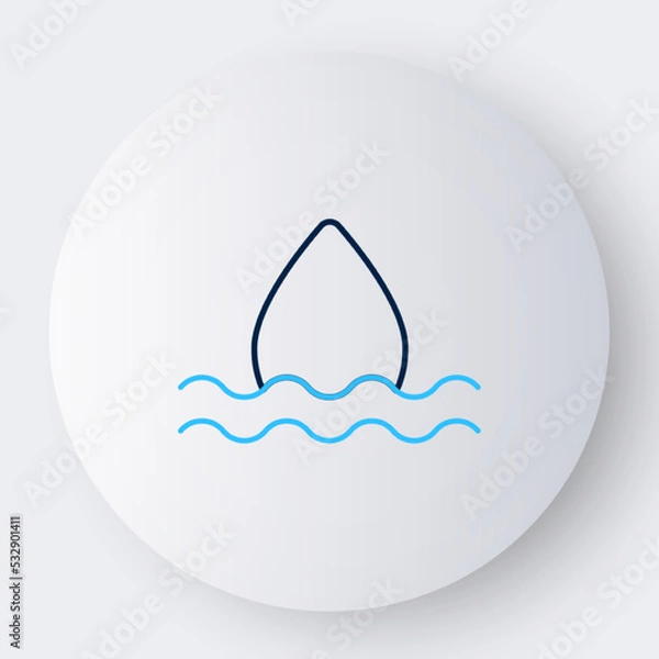 Fototapeta Line Water drop icon isolated on white background. Colorful outline concept. Vector