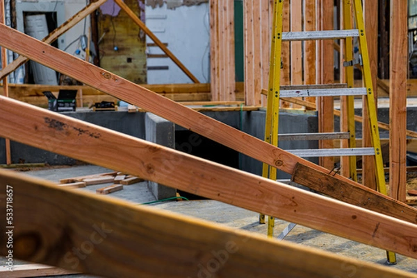 Fototapeta Residential Home Build Under Construction