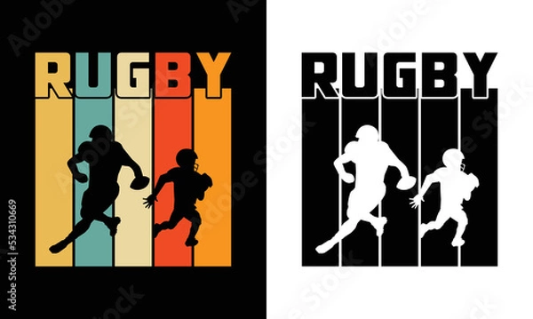 Fototapeta Rugby T shirt design, Vintage