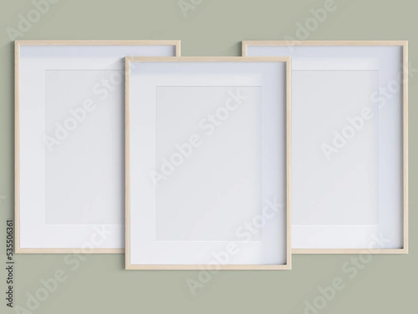 Fototapeta 3 blank picture frames cover