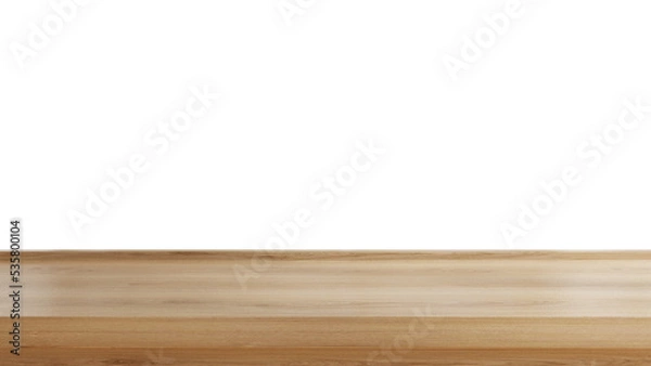 Fototapeta Wooden board table isolated on transparent background.