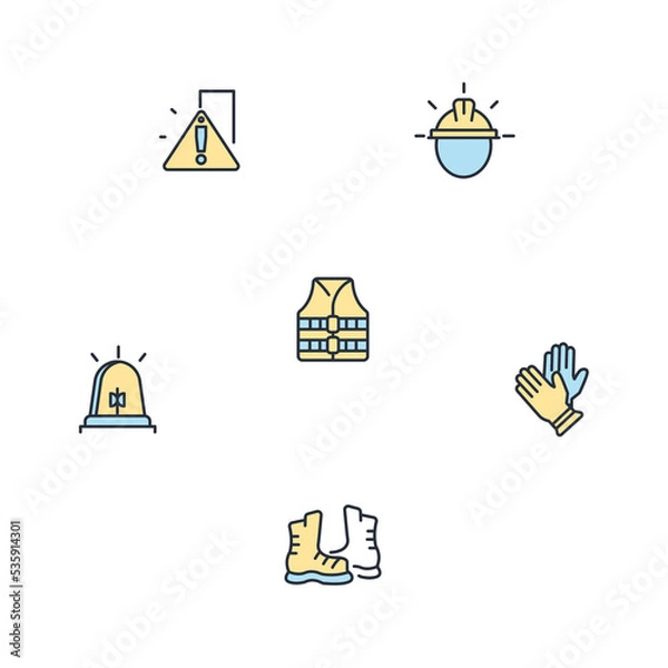 Fototapeta work safety icons set . work safety pack symbol vector elements for infographic web