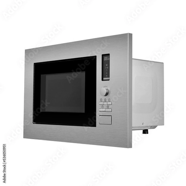 Obraz Microwave oven isolated on white background