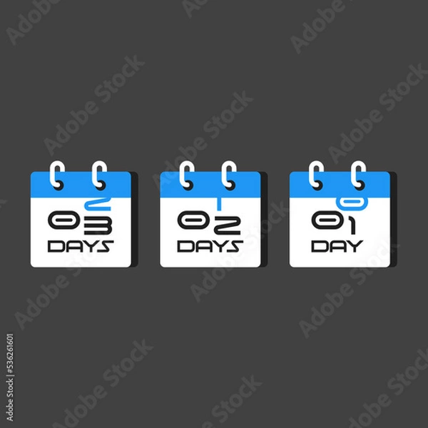 Fototapeta Minimal vector illustrator of Days calendar countdown....