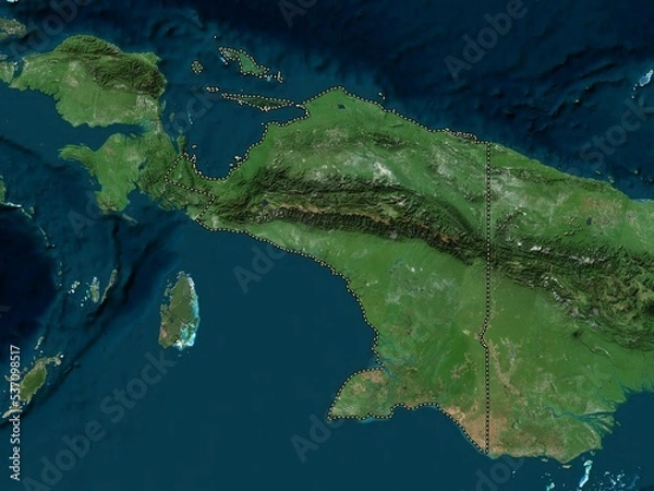 Fototapeta Papua, Indonesia. High-res satellite. No legend