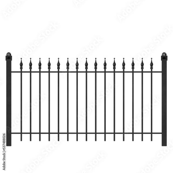 Obraz 3d rendering illustration of an iron fence