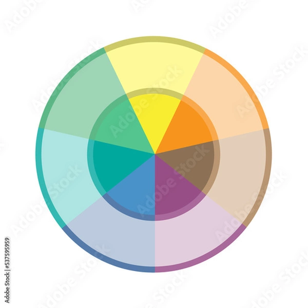 Fototapeta Isolated pie chart with seven positions