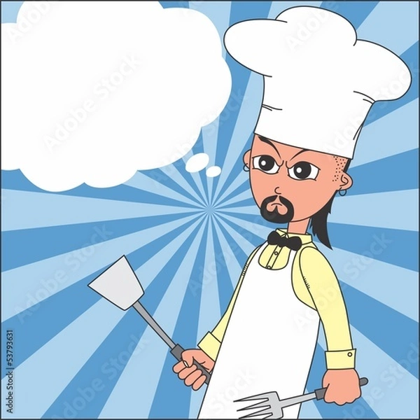 Fototapeta chef comic beard