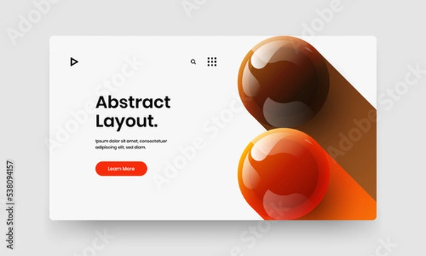 Fototapeta Abstract realistic balls cover layout. Bright pamphlet design vector illustration.