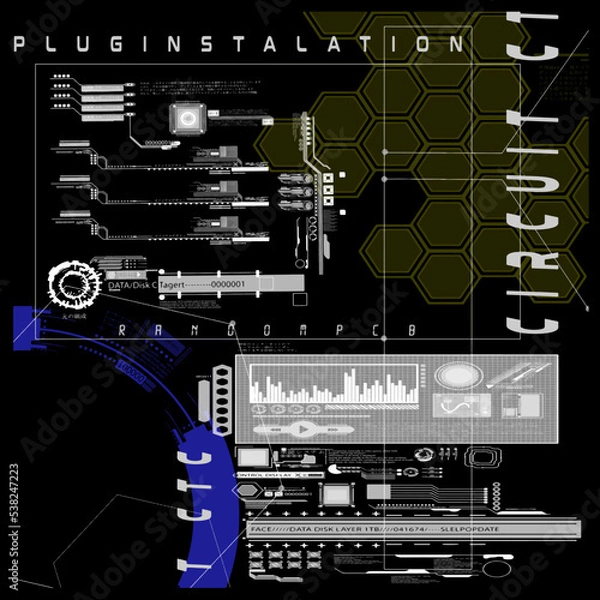 Fototapeta vector background illustration with technology theme