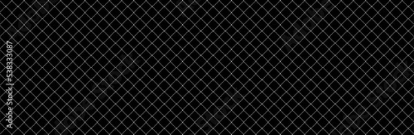 Fototapeta Net texture pattern on black background. Net texture pattern for backdrop and wallpaper. Realistic net pattern with black squares. Geometric background, vector illustration